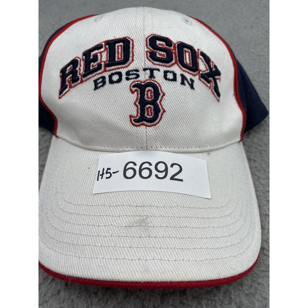 Vintage Boston Red Sox '47 Baseball Hat Cap Strap‎ Back White Embroidered Men's